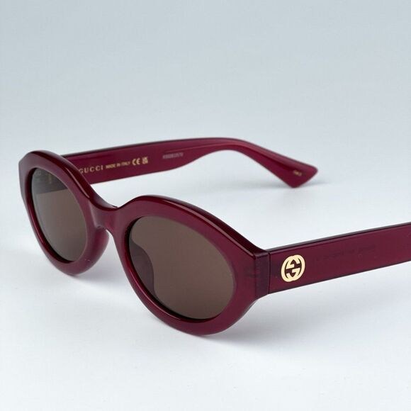 NEW Gucci GG1579S 004 Fuchsia Brown Unisex Oval Sunglasses GG 1579S - Picture 6 of 11
